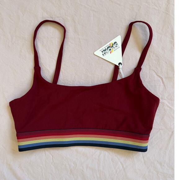 NWT Marine Layer Margo Sports Bra in Cabernet Size XS - Picture 2 of 3